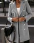 Damen Herbst Oberbekleidung Lässig Unifarben Langarm Schalkragen Jacke