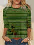 Damen Langarm T-Shirts T-Shirt Frühling/Herbst 3d Drucken Rundhals Urlaub Ausgehen Lässig Oberteile