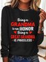 Damen Langarm Bluse Frühling/Herbst Textbriefe Baumwollmischung Rundhals Täglich Ausgehen Lässig Oberteile