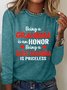 Damen Langarm Bluse Frühling/Herbst Textbriefe Baumwollmischung Rundhals Täglich Ausgehen Lässig Oberteile