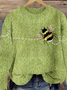 Damen Winter 3d Drucken Lässig Langarm Rundhals Strickpullover