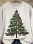 Damen Winter 3d Drucken Lässig Langarm Rundhals Strickpullover