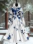 Damen Langarm Alle Jahreszeiten Unifarben Kleid Mit Kapuze Täglich Ausgehen Retro Maxikleid A-Linien Passen & Flare Kleid