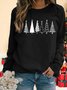 Damen Rundhals Weihnachten Lässig Frühling/Herbst Langarm Sweatshirt
