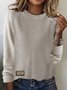 Damen Frühling/Herbst Unifarben Lässig Langarm Rundhals Garn/Wollgarn Pullover
