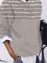 Damen Rundhals Gestreift Reißverschluss Lässig Frühling/Herbst Langarm Sweatshirt