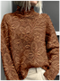 Damen Mock Neck 3d Drucken Retro Frühling/Herbst Langarm Sweatshirt