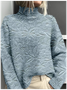 Damen Mock Neck 3d Drucken Retro Frühling/Herbst Langarm Sweatshirt