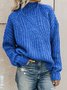 Damen Winter Unifarben Lässig Ballon-Ärmel Langarm Pullover