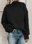 Damen Winter Unifarben Lässig Ballon-Ärmel Langarm Pullover