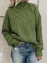 Damen Winter Unifarben Lässig Ballon-Ärmel Langarm Pullover
