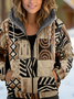 Damen Herbst Oberbekleidung Lässig Geometrisch Langarm Kapuze Jacke
