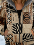 Damen Herbst Oberbekleidung Lässig Geometrisch Langarm Kapuze Jacke