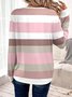 Damen Langarm T-Shirts T-Shirt Frühling/Herbst Gestreift Jersey Rundhals Täglich Ausgehen Lässig Oberteile