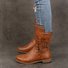 Unifarben Veloursleder Herbst Reitstiefel