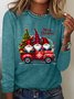 Damen Langarm Bluse Frühling/Herbst Weihnachten Baumwollmischung Rundhals Täglich Ausgehen Lässig Oberteile