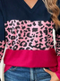 Damen Langarm T-Shirts T-Shirt Frühling/Herbst Farbblock Jersey V-Ausschnitt Täglich Ausgehen Lässig Oberteile