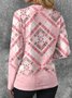 Damen Langarm T-Shirts T-Shirt Frühling/Herbst Geometrisch Jersey Rundhals Täglich Ausgehen Lässig Oberteile