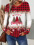 Damen Langarm T-Shirts T-Shirt Frühling/Herbst Kariert Jersey Rundhals Täglich Ausgehen Lässig Oberteile
