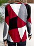 Damen Langarm T-Shirts T-Shirt Frühling/Herbst Multifarben Block Rundhals Täglich Ausgehen Lässig Oberteile