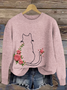 Damen Winter Ahornblatt Lässig Langarm Rundhals Strickpullover