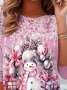 Damen Langarm T-Shirts T-Shirt Frühling/Herbst Weihnachten Jersey Rundhals Täglich Ausgehen Lässig Oberteile