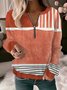 Damen Rundhals Gestreift Lässig Frühling/Herbst Langarm Sweatshirt