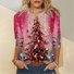 Damen Langarm T-Shirts T-Shirt Frühling/Herbst Weihnachten Jersey Rundhals Täglich Ausgehen Lässig Oberteile