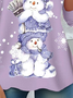 Damen Langarm T-Shirts T-Shirt Frühling/Herbst Weihnachtsschneemann Jersey Rundhals Täglich Ausgehen Lässig Oberteile