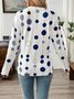 Damen Langarm T-Shirts T-Shirt Frühling/Herbst Polka Dots Jersey Rundhals Täglich Ausgehen Lässig Oberteile