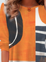 Damen Langarm T-Shirts T-Shirt Frühling/Herbst abstrakte Streifen Jersey Rundhals Täglich Ausgehen Lässig Oberteile