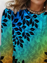 Damen Langarm T-Shirts T-Shirt Frühling/Herbst Blätter Jersey Rundhals Täglich Ausgehen Lässig Oberteile