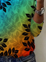 Damen Langarm T-Shirts T-Shirt Frühling/Herbst Blätter Jersey Rundhals Täglich Ausgehen Lässig Oberteile