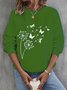 Damen Rundhals Löwenzahn Lässig Frühling/Herbst Baumwolle Langarm Sweatshirt