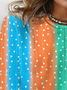 Damen Langarm T-Shirts T-Shirt Frühling/Herbst Gestreift Jersey Rundhals Täglich Ausgehen Lässig Oberteile