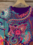 Damen Rundhals Ethnisch Lässig Frühling/Herbst Baumwolle Langarm Sweatshirt