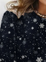 Damen Langarm T-Shirts T-Shirt Frühling/Herbst Schneeflocke Jersey Rundhals Täglich Ausgehen Lässig Oberteile