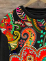 Damen Rundhals Ethnisch Lässig Frühling/Herbst Baumwolle Langarm Sweatshirt