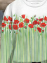 Damen Rundhals Geblümt Lässig Frühling/Herbst Baumwolle Langarm Sweatshirt