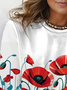 Damen Langarm T-Shirts T-Shirt Frühling/Herbst Geblümt Jersey Rundhals Täglich Ausgehen Lässig Oberteile