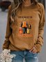 Damen Rundhals Figur Lässig Frühling/Herbst Langarm Sweatshirt