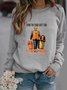 Damen Rundhals Figur Lässig Frühling/Herbst Langarm Sweatshirt