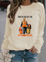 Damen Rundhals Figur Lässig Frühling/Herbst Langarm Sweatshirt