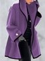 Winter Jacken Damen Wolle Retro Tasche Patchwork Mittellang Kapuze Mantel