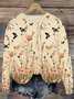 Damen Rundhals Geblümt Lässig Frühling/Herbst Baumwolle Langarm Sweatshirt