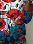Damen Langarm T-Shirts T-Shirt Frühling/Herbst Geblümt Jersey Rundhals Täglich Ausgehen Lässig Oberteile