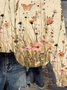 Damen Rundhals Geblümt Lässig Frühling/Herbst Baumwolle Langarm Sweatshirt