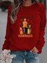 Damen Rundhals Figur Lässig Frühling/Herbst Langarm Sweatshirt