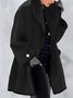 Winter Jacken Damen Wolle Retro Tasche Patchwork Mittellang Kapuze Mantel