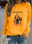 Damen Rundhals Figur Lässig Frühling/Herbst Langarm Sweatshirt
